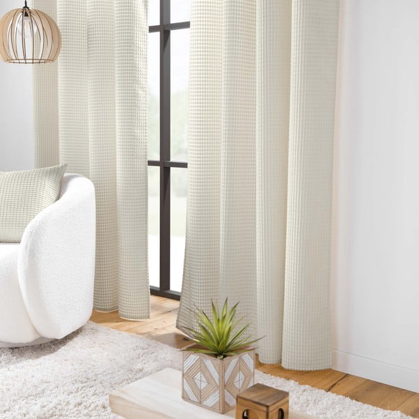 Bež žametna zavesa 140x260 cm Swing – douceur d'intérieur-image-1