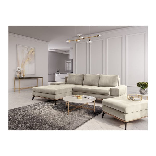 Bež tabure z žametno prevleko Windsor & Co Sofas Astre-image-3