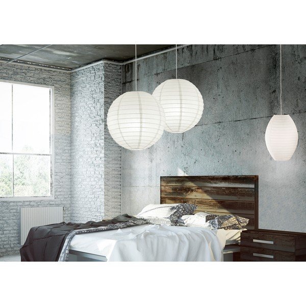 Bela viseča svetilka s papirnatim senčilom Paper – Trio-image-2