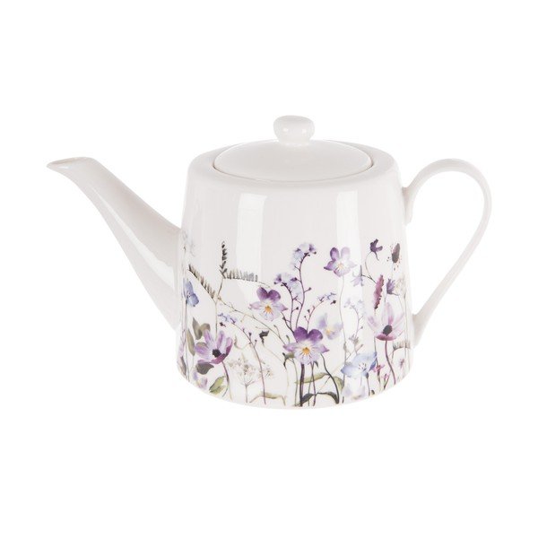 Bel/vijoličen porcelanast čajnik 1 l Louka – Orion