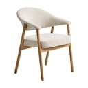 Kremno beli jedilni stoli v kompletu z nasloni za roke 2 ks iz masivnega hrasta Elk – Unique Furniture