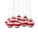 Stekleni ročno izdelani božični okraski v kompletu 12 ks ø 3 cm Bauble Stripe – Sass & Belle
