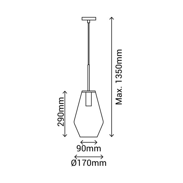 Črna viseča svetilka SULION Lily, višina 120 cm-image-3