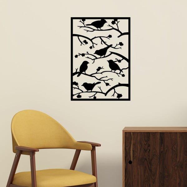 Kovinska stenska dekoracija 47x66 cm Branch & Birds – Wallity-image-1