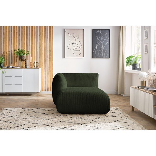 Zelena modularna sedežna garnitura iz rebrastega žameta (z levim kotom) Lecomte – Bobochic Paris-image-1
