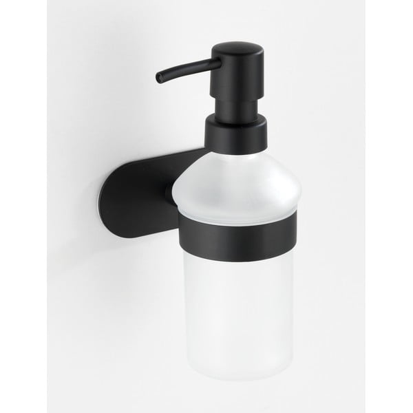 Stenski dozirnik za milo s črnim držalom iz nerjavečega jekla Wenko Orea Turbo-Loc®-image-1