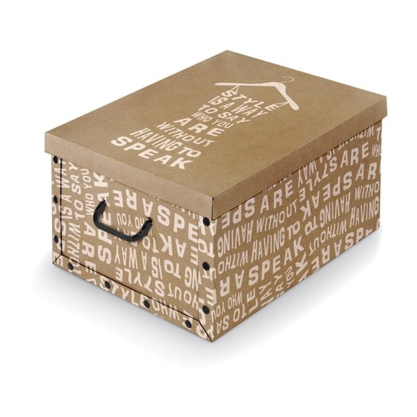 Rjava škatla za shranjevanje z belimi podrobnostmi Domopak Kraft, dolžina 50 cm