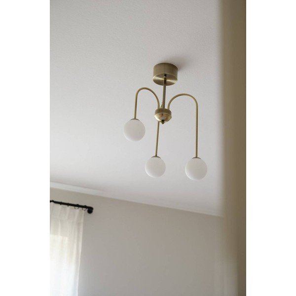 Bela/medeninasta zatemnitvena stropna svetilka iz opalnega stekla ø 42 cm Marne – Jotex-image-2