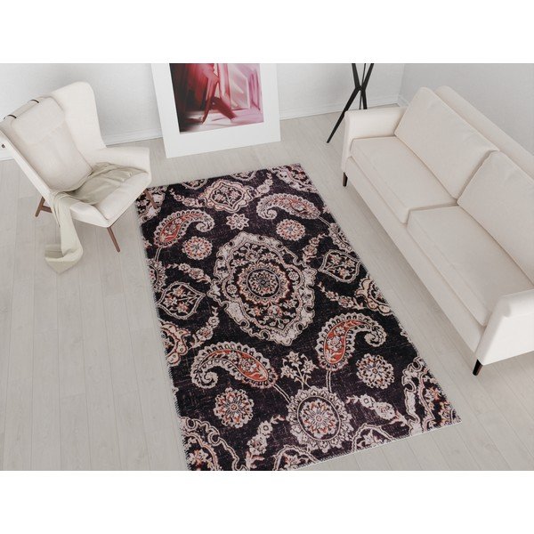 Črna pralna preproga 180x120 cm - Vitaus-image-1