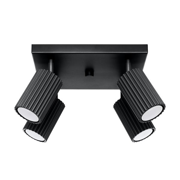 Črno kovinsko točkovno svetilo ø 6,5 cm Gleam – Sollux