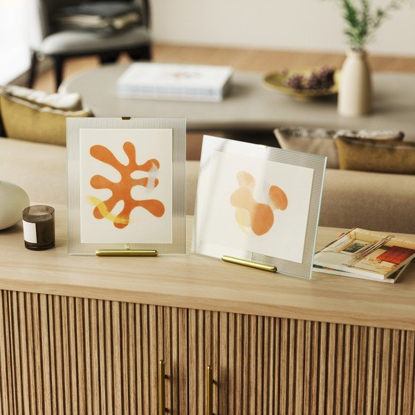 Steklen stoječ okvir v zlati barvi 26x30,5 cm Flute – Umbra-image-1