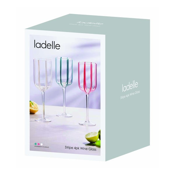 Kozarci za vino v kompletu 4 ks 350 ml Stripe – Ladelle-image-3