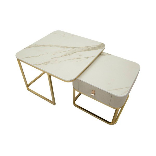 Mizice v kompletu 2 ks v marmornem dekorju v kremno beli in zlati barvi 50x70 cm Beauty – Mauro Ferretti-image-4