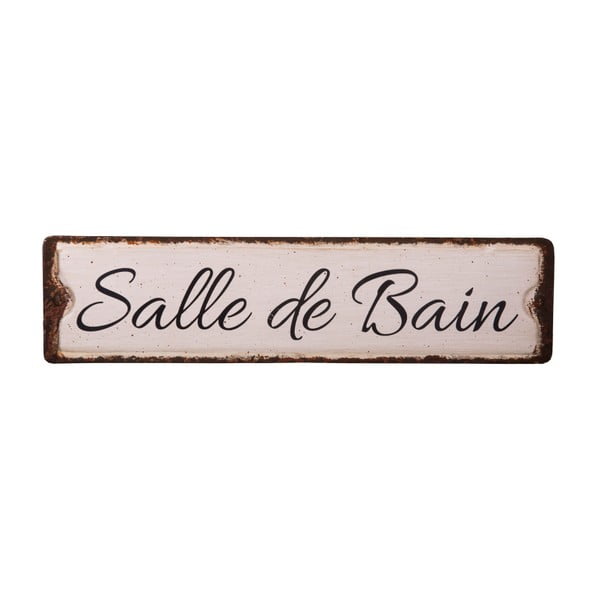 Kovinski dekorativni znak 40x10 cm Salle De Bain – Antic Line