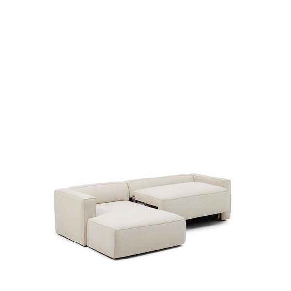 Bež raztegljiva kotna sedežna garnitura iz šenilje (levi kot/z ležalnikom) Marela – Kave Home-image-4