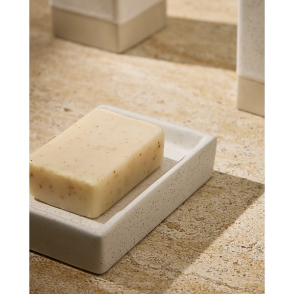 Kremno bel keramičen podstavek za milo Careli – Kave Home-image-1