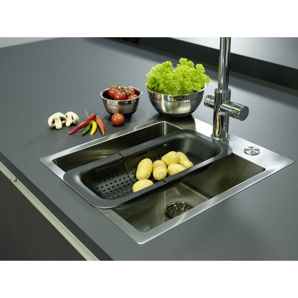 Črno raztegljivo cedilo Wenko Black Outdoor Kitchen Grey-image-1