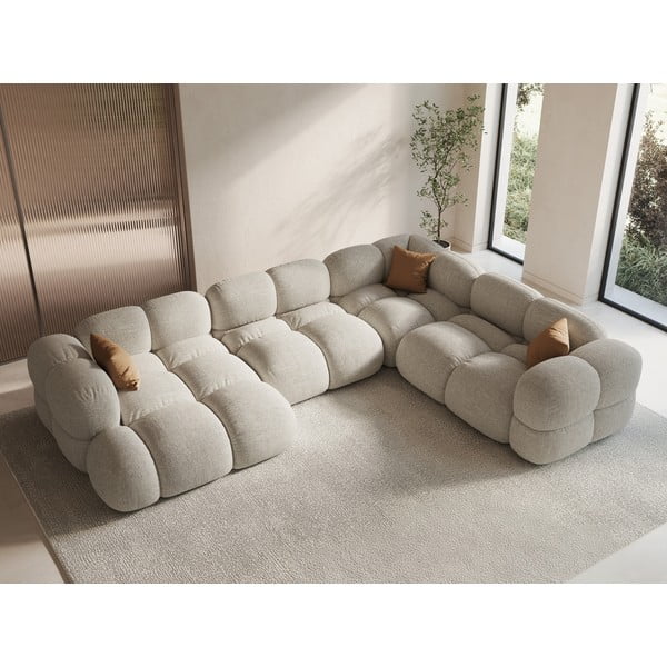 Bež kotna sedežna garnitura (desni kot/v obliki črke "U") Loretto – Cosmopolitan Design-image-1