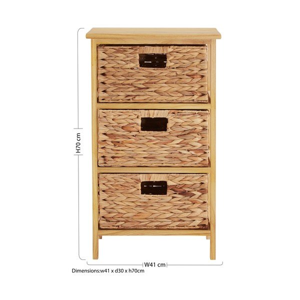 Visoka komoda iz masivne pavlonije v naravni barvi 41x70 cm – Premier Housewares-image-2