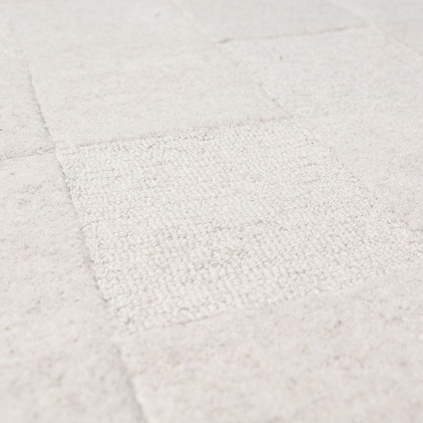 Slonokoščena ročno tkana volnena preproga 200x290 cm Checkerboard – Flair Rugs-image-2