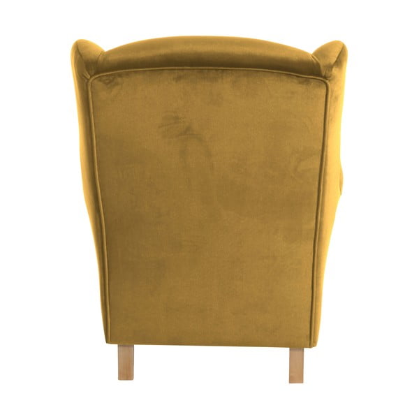 Gorčično rumen fotelj Max Winzer Lorris Velur Corn Mustard-image-4