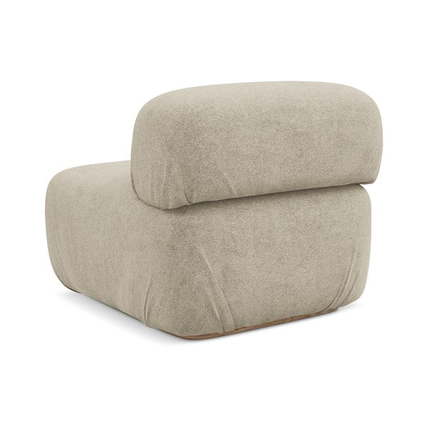 Bež modul za sedežno garnituro iz tkanine bouclé Ailani – Makamii-image-3