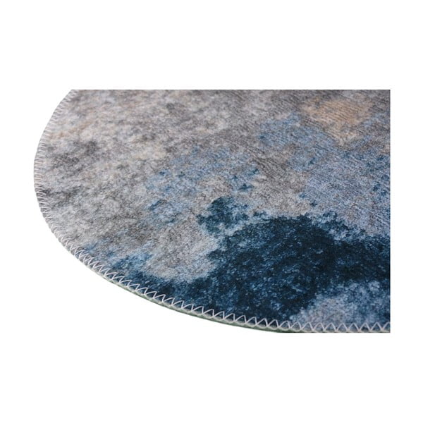 Modra/siva pralna okrogla preproga ø 100 cm – Vitaus-image-2