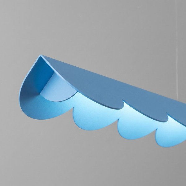 Svetlo modra aluminijasta LED viseča svetilka BISCUIT – Thoro-image-2