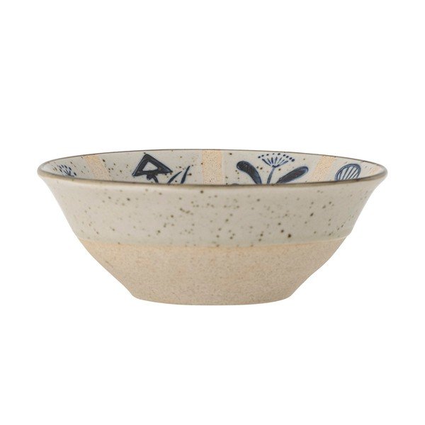 Modro-kremno bela lončena skledica 500 ml Leonie – Bloomingville-image-2