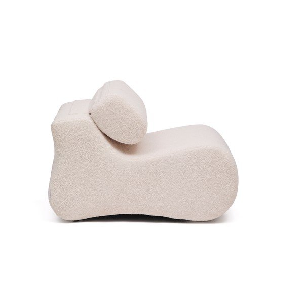 Slonokoščen fotelj iz tkanine bouclé Club – Kave Home-image-4