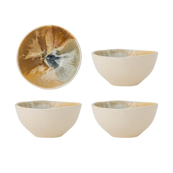 Kremno bele skledice v kompletu 4 ks iz kamenine 525 ml Lacey – Bloomingville