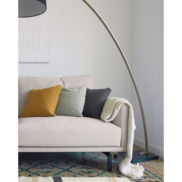 Črna/v zlati barvi stoječa svetilka s tekstilnim senčilom (višina 210 cm) Juhe – Kave Home-image-4