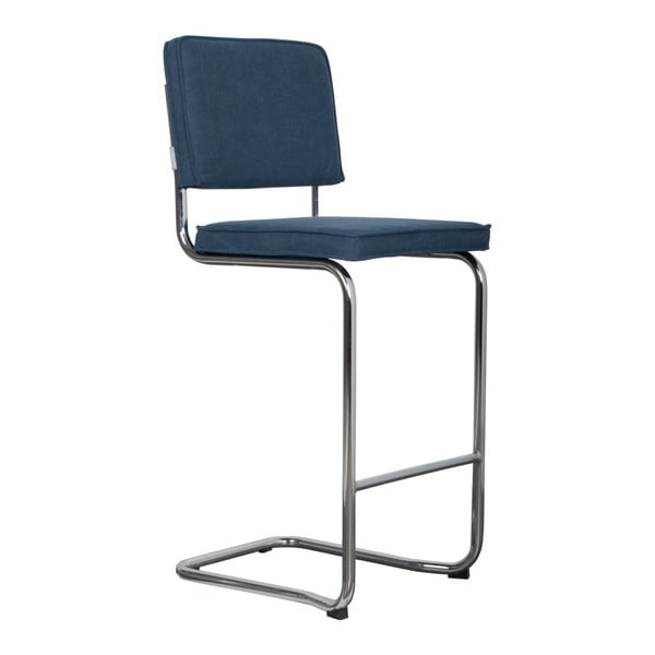 Zuiver Ridge Kink Vintage temno modra bar stolček