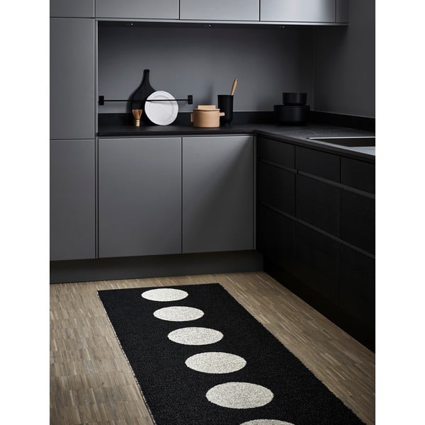 Črno-bela notranja in zunanja preproga 70x90 cm Vera Black – Pappelina-image-1