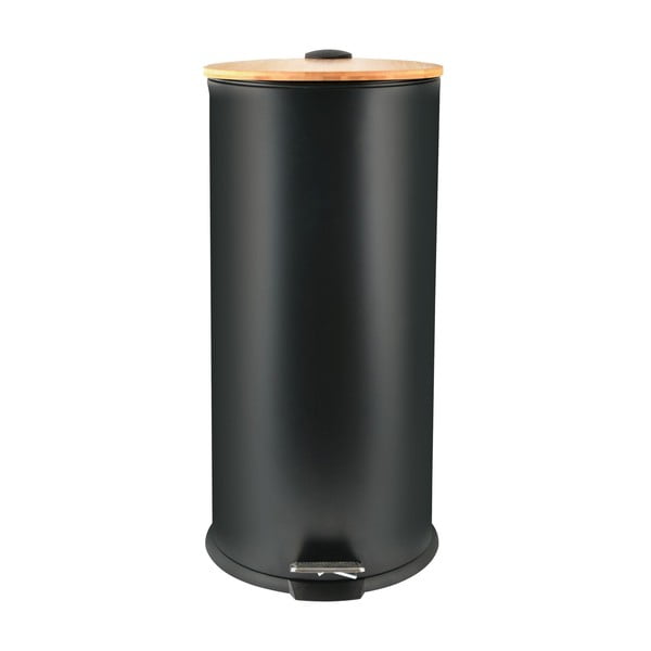Mat črn jeklen koš za smeti s pedalom 30 l Adonis – Spirella-image-3
