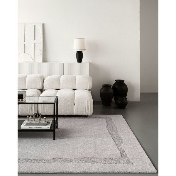 Svetlo siva volnena preproga 133x190 cm Morphic Rocca – Agnella-image-3