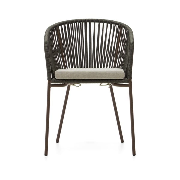 Zelen kovinski/oblazinjen vrtni stol Yanet – Kave Home-image-2