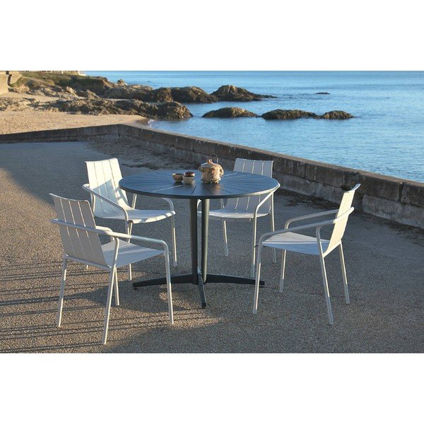Aluminijasta okrogla vrtna miza ø 110 cm Fleole – Ezeis-image-3