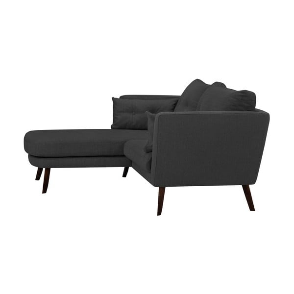 Temno siva trisedežna zofa Mazzini Sofas Elena, z ležalnikom na levem vogalu-image-2