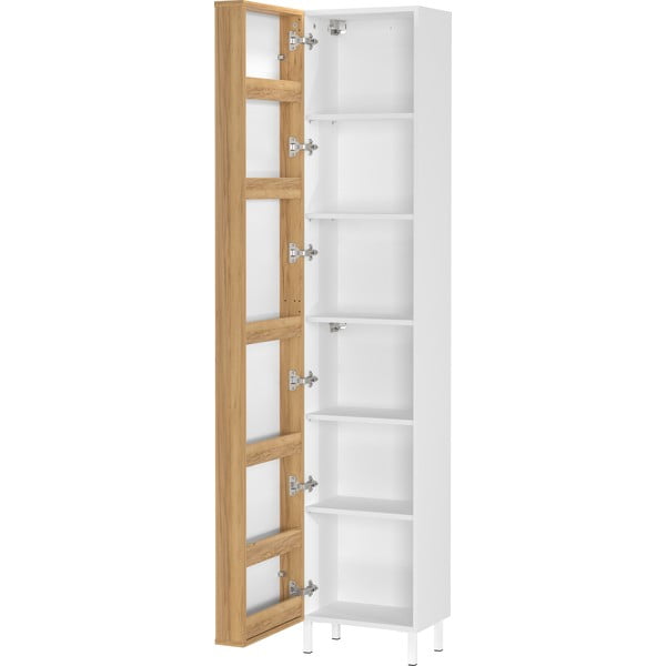 Bela visoka ozka kopalniška omarica 39x195 cm Topeka – Germania-image-3