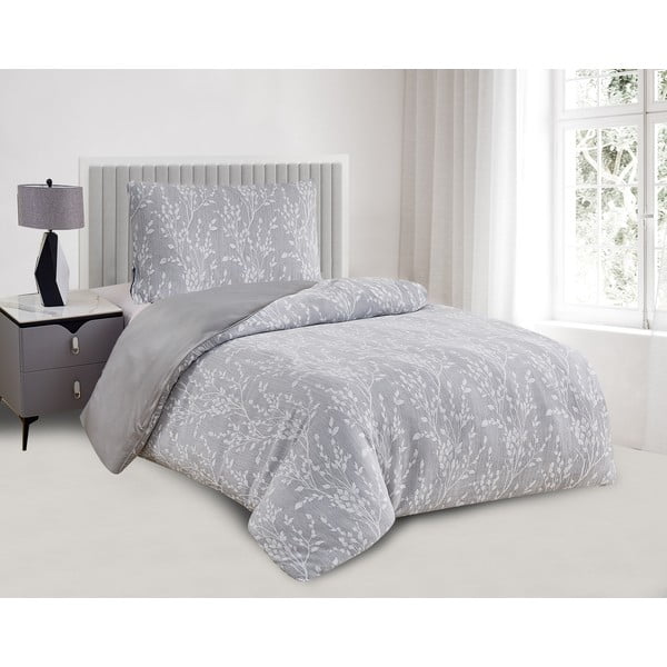 Siva enojna posteljnina iz žakarja 140x200 cm Boston – My House-image-1