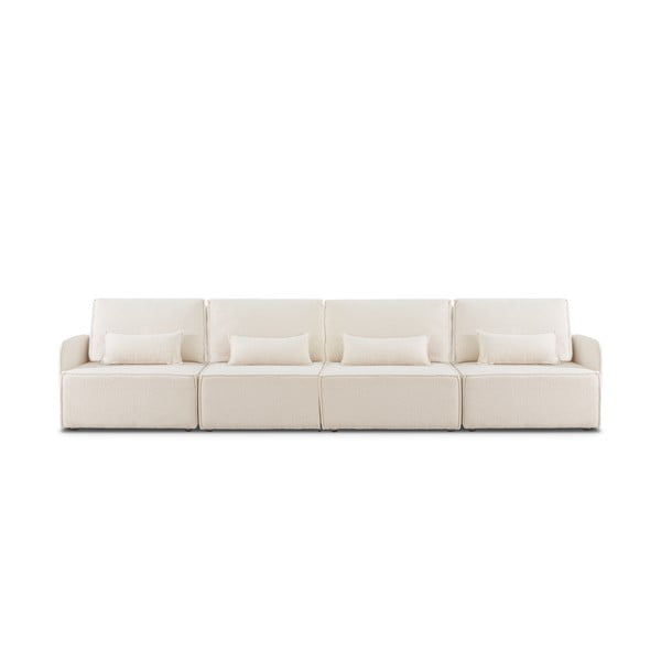 Kremno bela kotna sedežna garnitura iz tkanine bouclé (s kotom po izbiri) – Really Nice Things-image-2