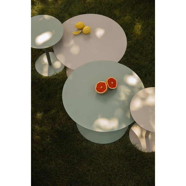 Žajbljevo zelena jeklena okrogla klubska mizica ø 60 cm Snow – Zuiver-image-1