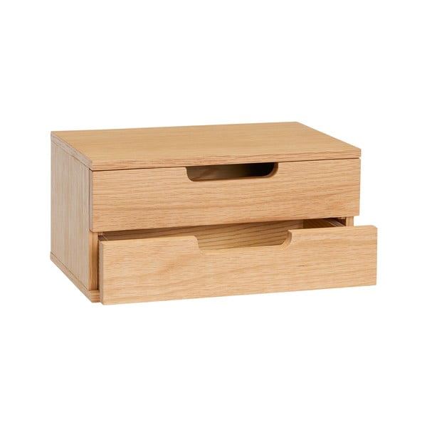 Stenska nočna omarica s policami v hrastovem dekorju AtHand – Hübsch-image-2