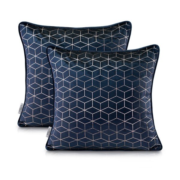 Komplet 2 vzglavnikov AmeliaHome Nancy Darkblue, 45 x 45 cm
