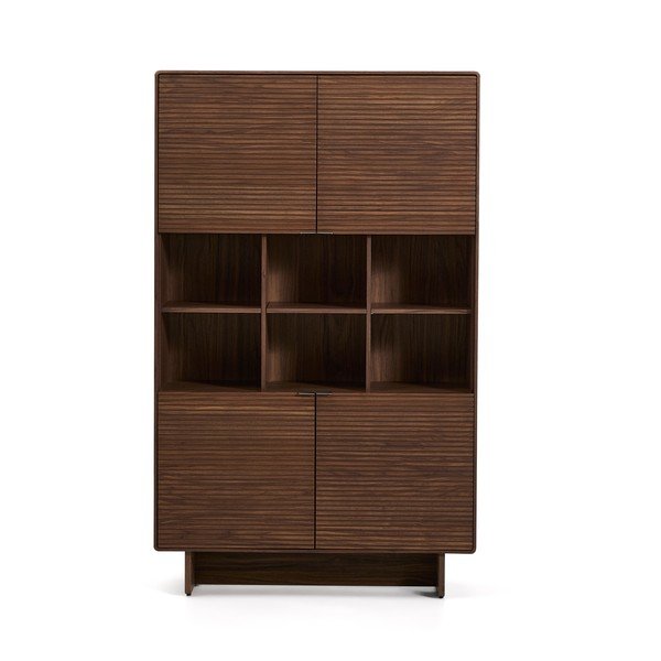 Temno rjava omarica v orehovem dekorju 100x163x40 cm Norlen – Kave Home