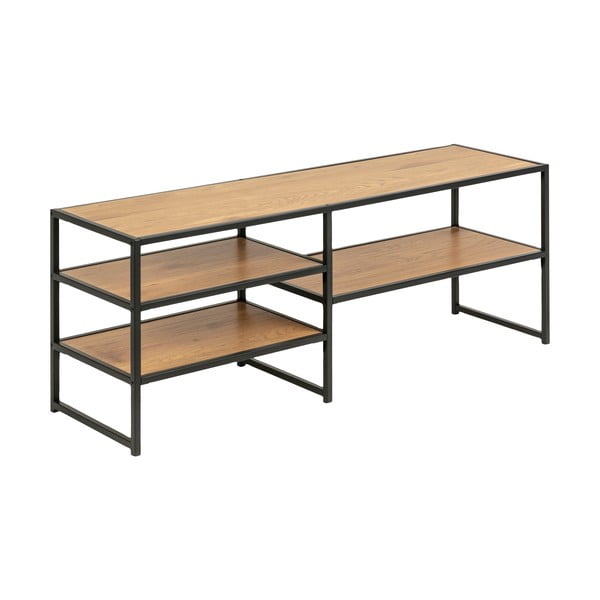 Črna TV omarica v hrastovem dekorju 120x46 cm Seaford – Actona-image-3