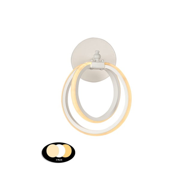 Bela kovinska LED stenska svetilka Sezen – Squid Lighting-image-2