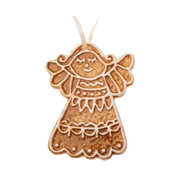 Keramičen okrasek za jelko 10 cm Gingerbread Angel – Dakls