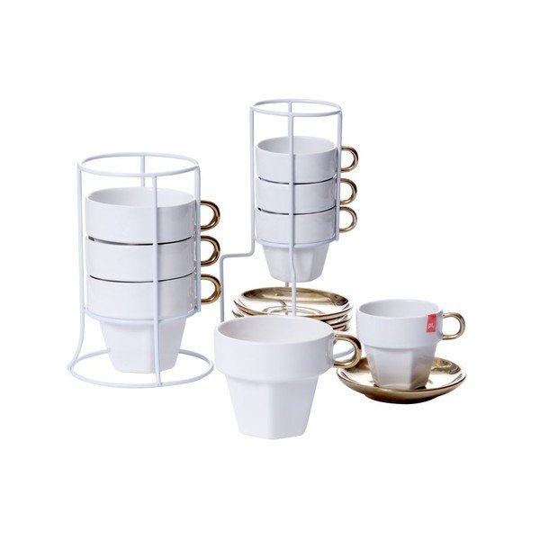 Komplet 4 vrčev s stojalom Present Time Cappuccino Tower-image-2